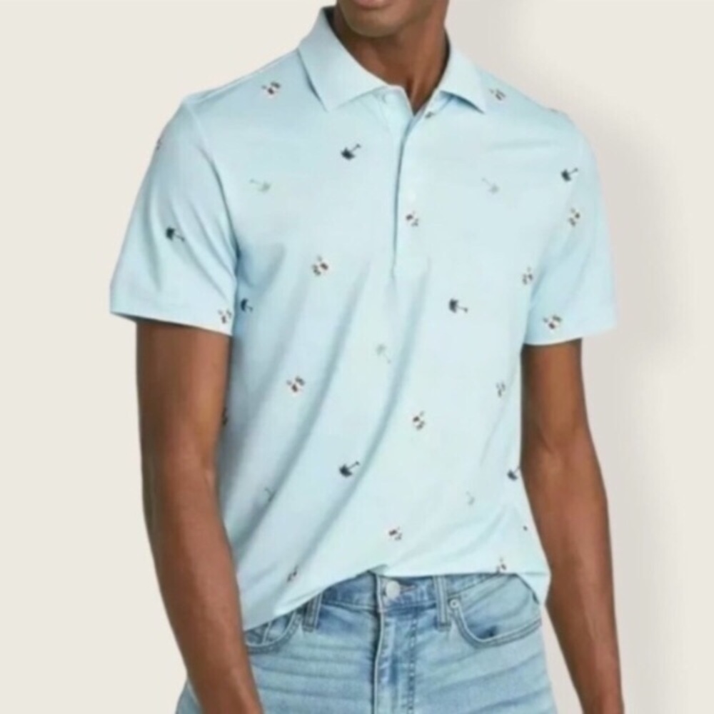 GoodFellow Blue Tropical Polo